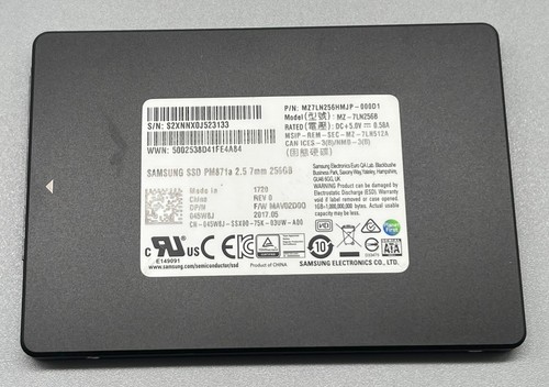 256gb samsung pm871 ssd sata - 256gb,