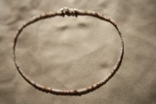 Halskette Rutilquarz rot, 2,5 mm facettiert, 40 - 45 cm, 925 Silber, Kupferrutil