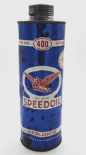 alte SPEEDOIL Öldose Ölflasche Benzin Autoöl Tankstelle Garage Blechdose.