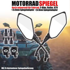 2x Spiegel Set Paar Spiegelset für Roller Motorrad Quad universal M10 Gewinde
