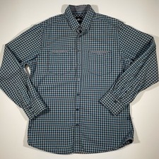 Engbers Hemd Herren Gr. M/39-40 Blau Kariert Oberteil  Freizeithemd Baumwolle