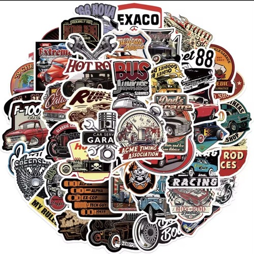 50x retro cars sticker - cars, klassik