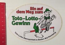 Aufkleber/Sticker: Toto Lotto Gewinn Rennquintett In Baden-Württemberg(31041693)