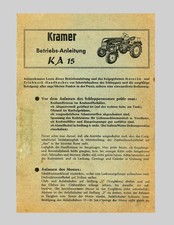 Kramer KA 15 Schlepper Bedienungsanleitung 1956
