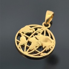 CHARM ANHÄNGER GLOBUS  AUS 925/- SILBER VERGOLDET  SCHMUCKJAGD