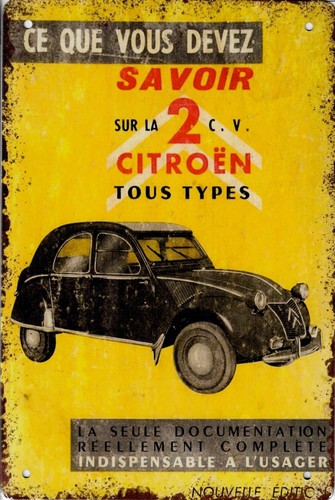 Blechschild citroen 2cv - blechschild,