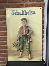 Kein Emailschild - tolles Blechschild Schultheiss Junge mit Flaschen ca.40x60cm