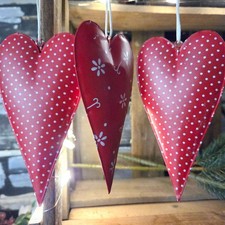 3 x Herzen Metall Tupfen  14.5