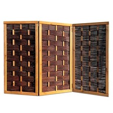 Weiden Paravent Deluxe wetterfester Sichtschutz, klappbar mit Kiefernrahmen