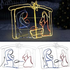 Weihnachtskrippe Krippe Weihnachtsdekoration 240 LEDs Weihnachts Beleuchtung Neu