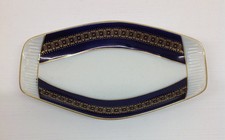 Konfektschale Plankenhammer Floss Bavaria oval echt Kobalt blau gold Dekor