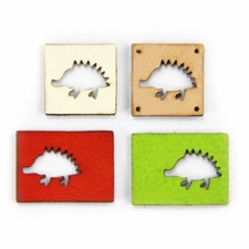 Lederetiketten "ausgeschnittener Igel", Miniapplikation