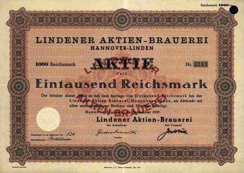 Lindener brauerei 1939 - lindener,