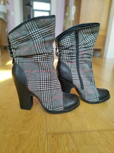 Karomuster damen stiefelette - karomuster,