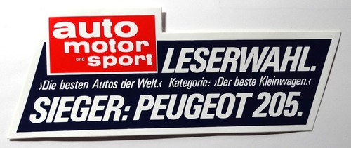 Werbe aufkleber peugeot 205 - werbe-aufkleber,