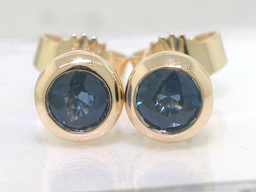 Saphir ohrstecker 585 - saphir, gelbgold