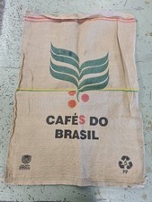 Großer Sackleinen Kaffeesack Cafes Do Brasil 38" x 26" Beutel Bahia Brasilien 