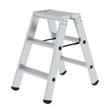 Leiter Bockleiter Alu Stufen-Stehleiter beidseitig begehbar 2×3 Stufen RIESA