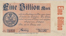 Plön Stadtkasse  1 BILLION Mark