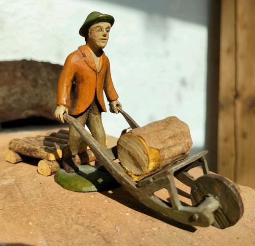 Antike krippenfigur bauer - krippenfigur, aus