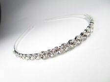 Haarreifen Haarschmuck Tiara Kopfschmuck Strass Kristall Hochzeit silber