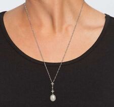 O8 Collier 925er Silber rhodiniert SWZ-Perle natural white