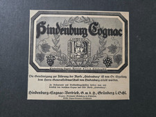 Werbung - Hindenburg Cognac -