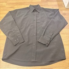 Versace Herren Hemd Schwarz M Langarm Klassisch Logo Stickerei mit Mängeln