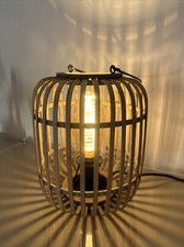 Tischleuchte Lampe BRILLIANT  Woodrow Rattan hellbraun Boho Bali | E27 60W OVP