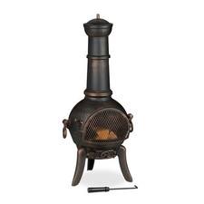 Terrassenofen Gartenkamin Feuerstelle Aztekenofen bronze 17,8 kg Terrassenkamin