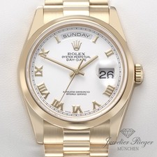 Rolex Day Date 36 mm 118208 2001/02 Gelbgold 750 Automatik Gold Damen Herren