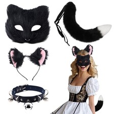 Katze Fuchs Wolf Maske Schwanz