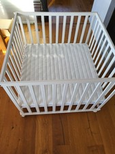 Laufgitter Romeo weiß Echtholz Buche höhenverstellbar 100 x 100 cm inkl. 