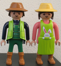 2x PLAYMOBIL XXL Figur Gärtner Gärtnerin 63 cm Großfigur Gardener Garten Deko 60