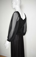 40s 40er Jahre Dress Kleid Abendklein Chiffon schwarz bestickt embroidery WOW wu