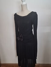 D&G Dolce & Gabbana Schwarzes Kleid mit Schleifendetail,Gr.36