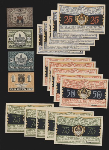 Zeulenroda 19x notgeld - zeulenroda,