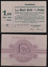 [31011] - GOLD-NOTGELD ERFURT, Handelskammer, 1,05 Mark Gold, 30.10.1923, Müller