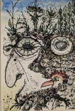 Tusche Zeichnung, Aquarell