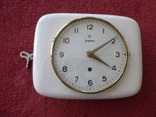 Alte Junghans Keramik Küchenuhr in Weiß 50er Jahre vintage TOP