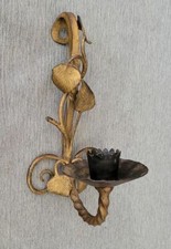 Wand Kerzenleuchter Kerzenhalter für eine Kerze Eisen geschmiedet Original antik