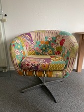 Farbenfroher patchwork Drehsessel, neuwertig