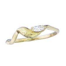 Ring Navette-Schliff Diamant 750er Gelbgold