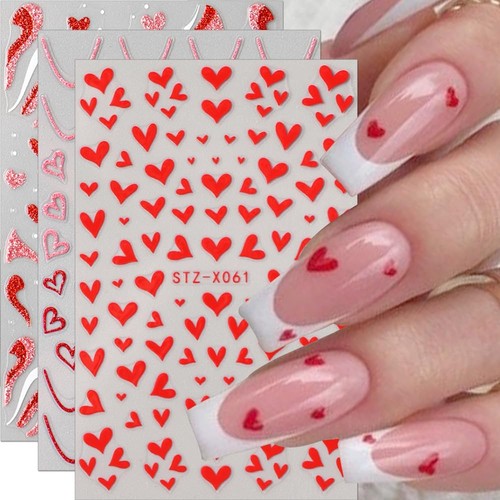 Nagelsticker glitter herz 6pcs - nagelsticker,
