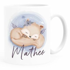 Kinder-Tasse Kunststoff Fuchs Kinder Baby personalisierte Namenstasse Jungen