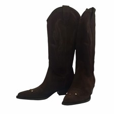 Maria Luca Crosta Gaia T.Moro Cowboy Boot Dark Brown - Damen Stiefel Größe 36