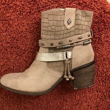 * neu! * BULL BOXER * Lederstiefeletten * Nieten Schmuckbänder * Gr. 39 *