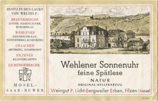 Wehlener Sonnenuhr - P. Licht-Bergweiler Erben - Filzen Mosel