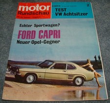 Motor Rundschau 2/1969 Ford Capri, VW Bus T2 Bulli,