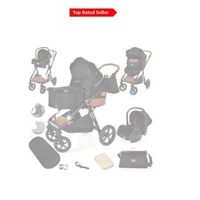 3-in-1 Reisesystem Kinderwagen mit verstellbarer Neigung und umweltfreundlichem Stoff